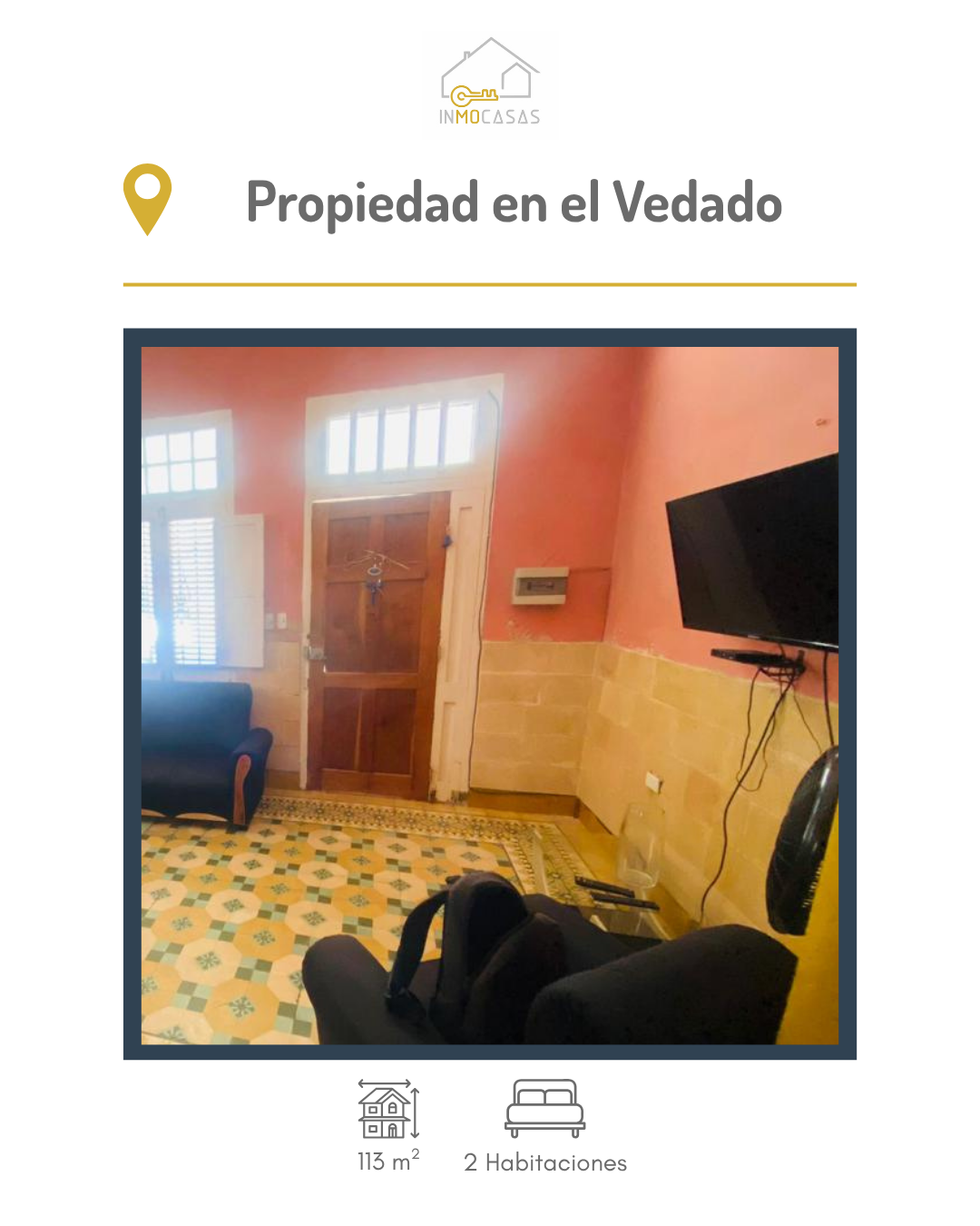 Propiedad bajos de biplanta en el Vedado cercca de la Línea y J con 113m2.